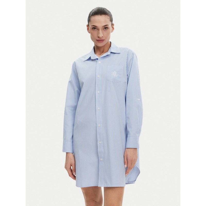 LAUREN RALPH LAUREN Nachthemd ILN32315 Blau Relaxed Fit