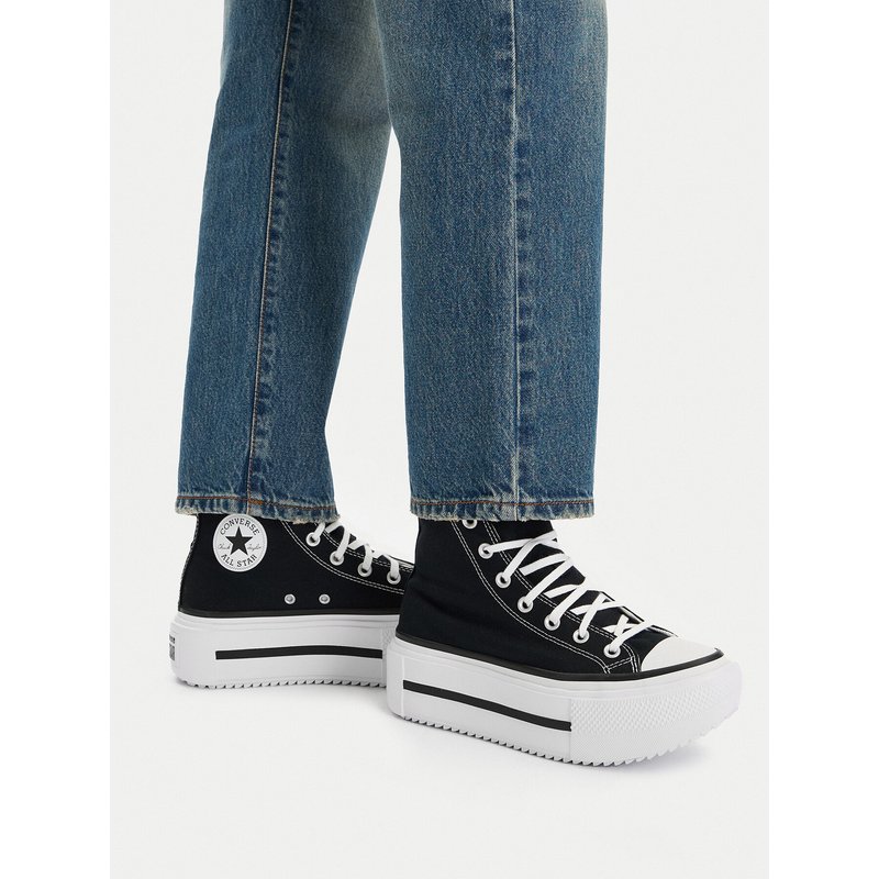 Sneakers aus Stoff Converse Chuck Taylor All Star Lift Double Stack A12975C Schwarz