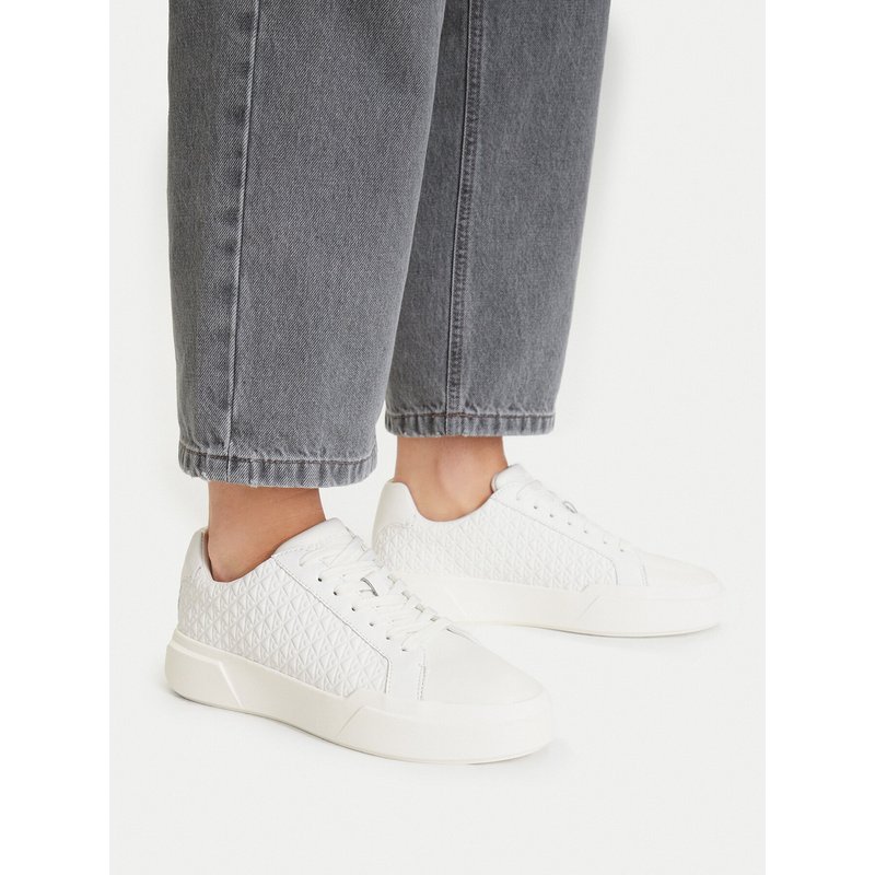 Sneakers Calvin Klein Chunky Cupsole Laceup Lth Aop YW0YW02058 Weiß
