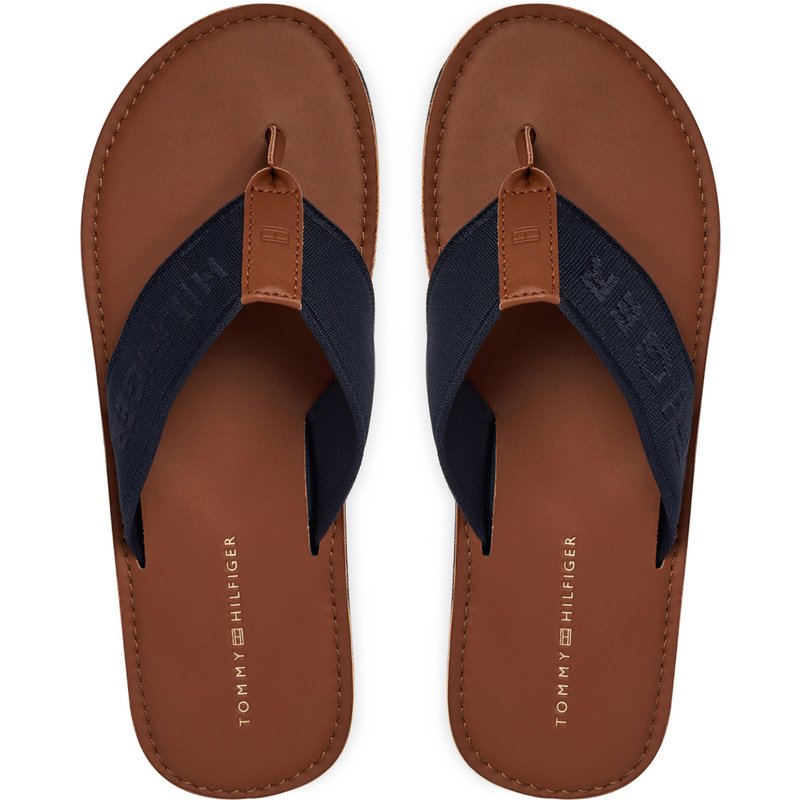 Zehentrenner Tommy Hilfiger Jacquard Logo FM0FM05808 Dunkelblau