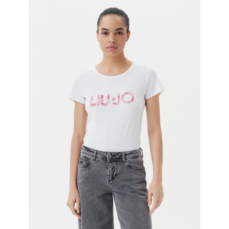 Liu Jo Beachwear T-Shirt VA5154 JS003 Weiß Regular Fit