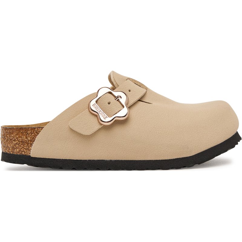 Pantoletten Birkenstock Boston Flower Buckle 1030630 S Beige