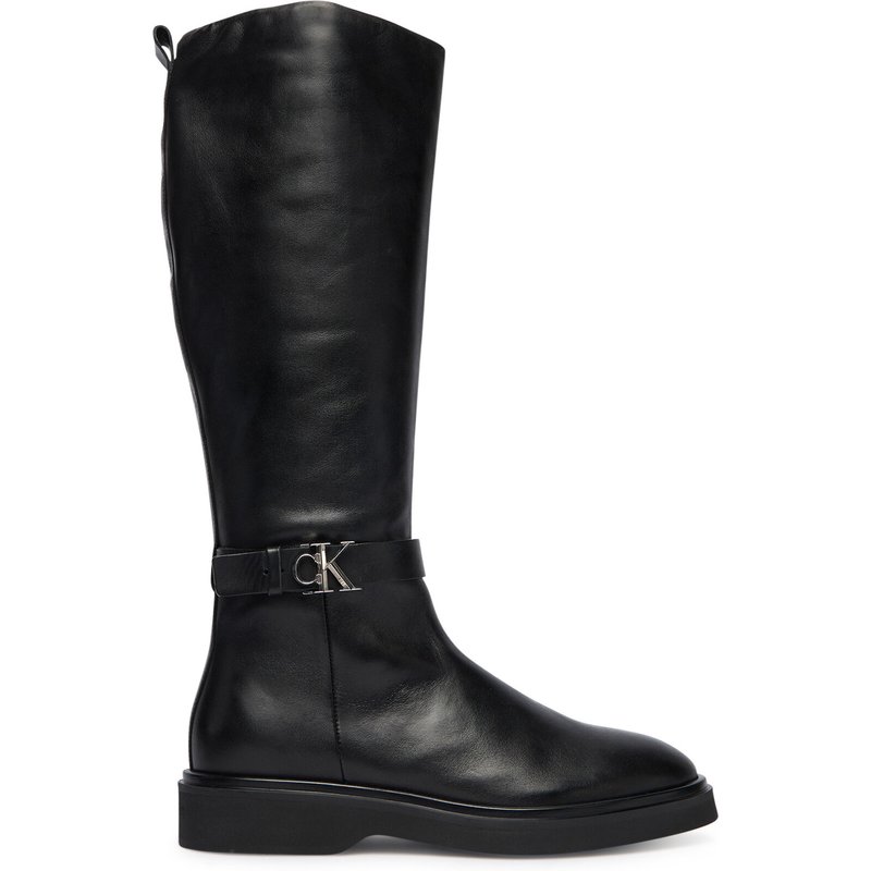 Stiefel Calvin Klein Knee Boot W/ Metal Logo HW0HW02665 Schwarz