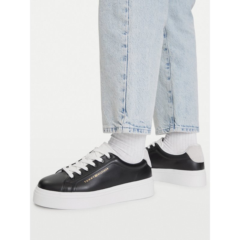Sneakers Tommy Hilfiger Th Feminine Platform Monogram FW0FW09594 Schwarz