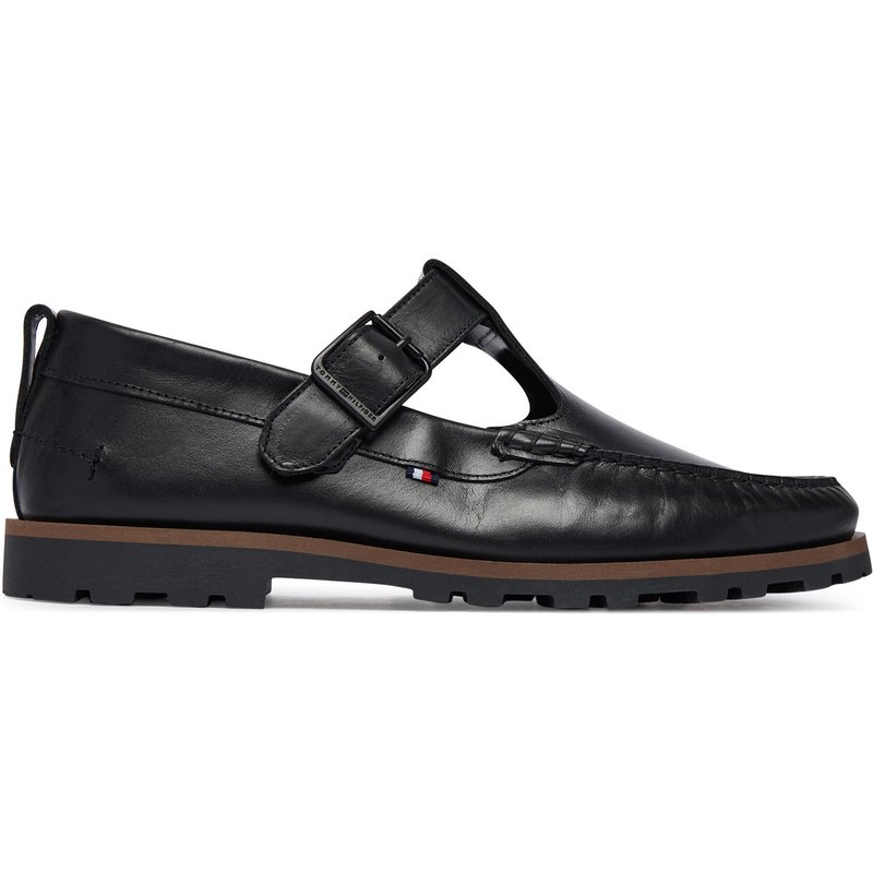 Halbschuhe Tommy Hilfiger Hilfiger Light Lth Buckle Loafer FM0FM05846 Schwarz