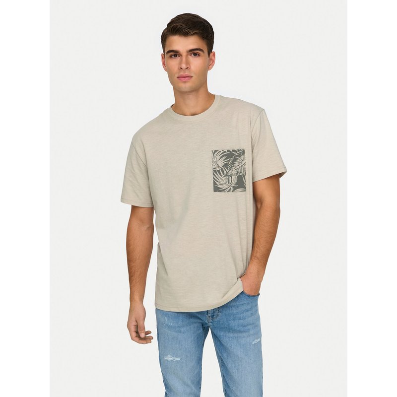 Only & Sons T-Shirt 22025286 Beige Regular Fit