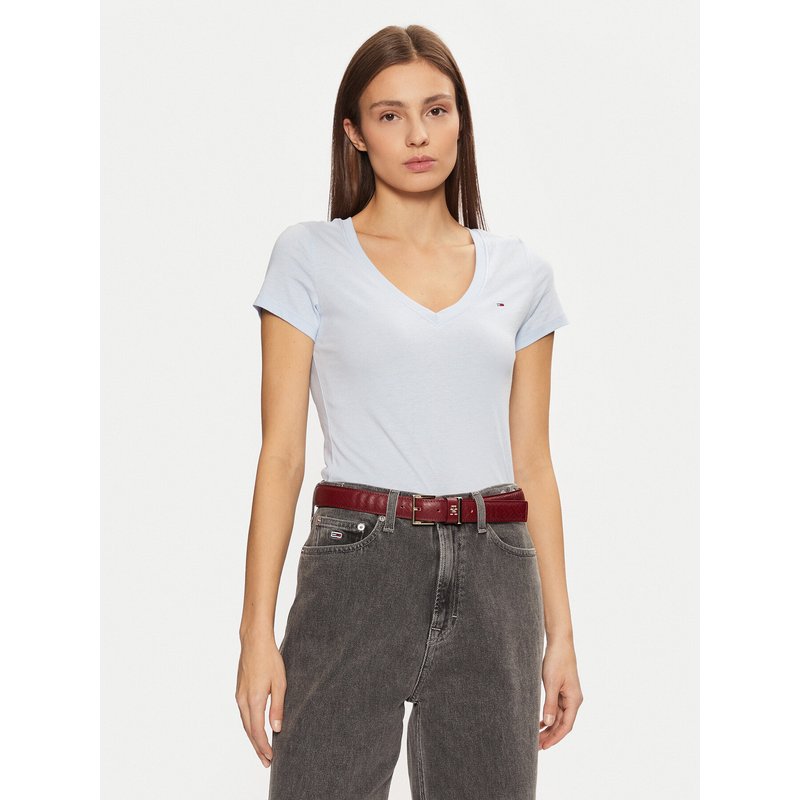 Tommy Jeans T-Shirt DW0DW20458 Himmelblau Slim Fit
