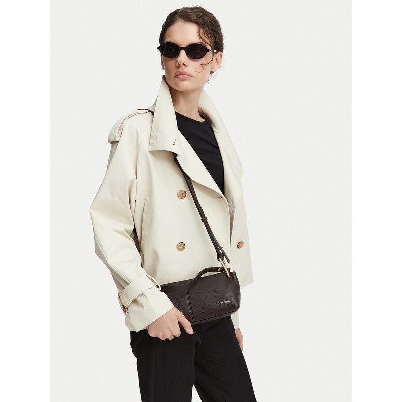 Handtasche Calvin Klein Slouchy Leather Small Conv Bag LV04F3659G Braun