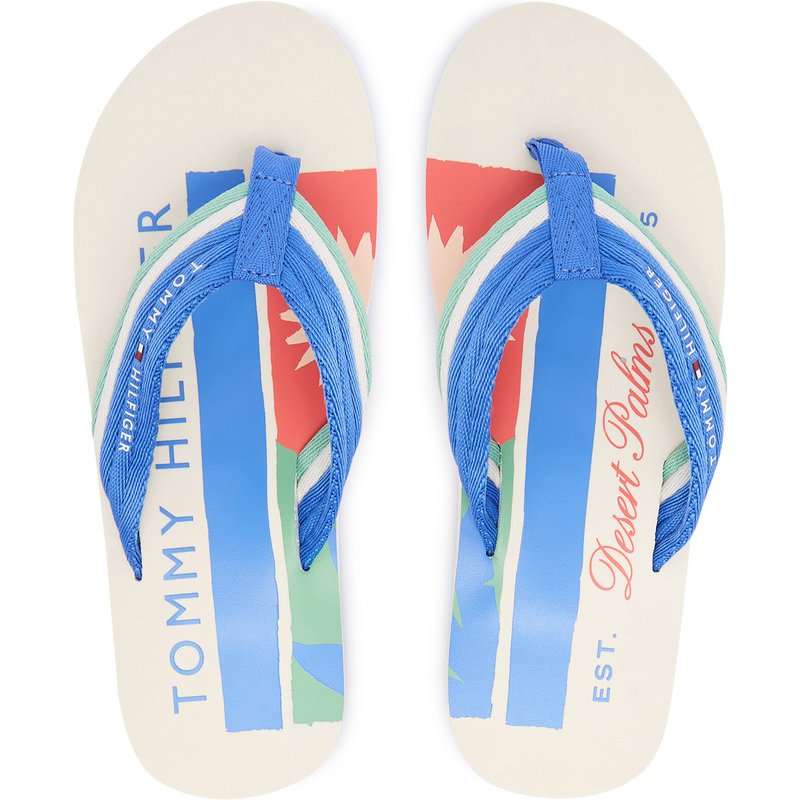 Zehentrenner Tommy Hilfiger Patch Hilfiger Beach Sandal FM0FM05903 Blau