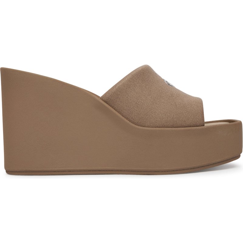 Pantoletten Calvin Klein Wedge 70 Sndl Canv Mg HW0HW03134 Beige