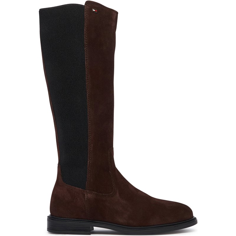 Stiefel Tommy Hilfiger Enamel Flag Suede High Chelsea FW0FW09574 Dunkelbraun