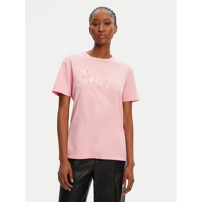 HUGO T-Shirt Damacia_5 50544868 Rosa Regular Fit