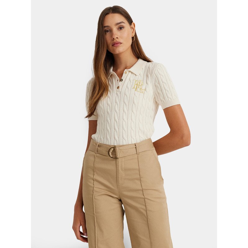 LAUREN RALPH LAUREN Poloshirt 200932224001 Écru Slim Fit