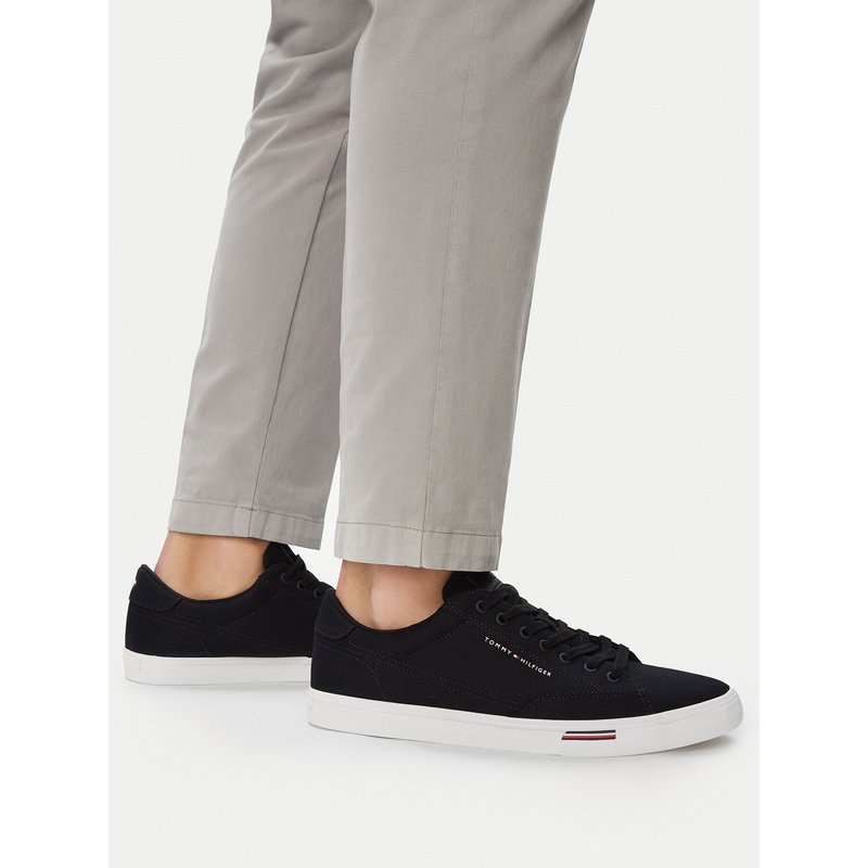 Sneakers aus Stoff Tommy Hilfiger Vulc Core Rwb Long Lace Cvs FM0FM05813 Schwarz