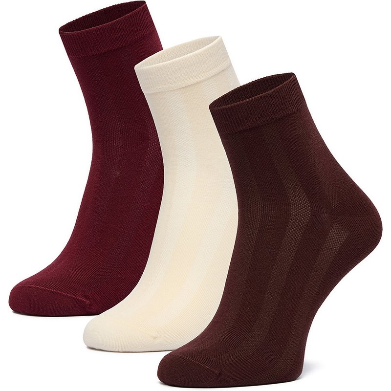 Kurze Socken Nine West CEO_BR_NW_25082_Z_AW25 (3 PACK) Dunkelrot