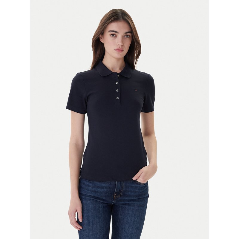 Tommy Hilfiger Poloshirt 1985 WW0WW42047 Dunkelblau Slim Fit