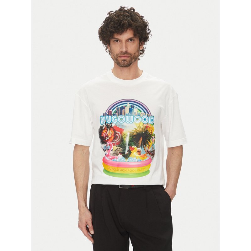 HUGO T-Shirt Duwood 50538512 Weiß Relaxed Fit