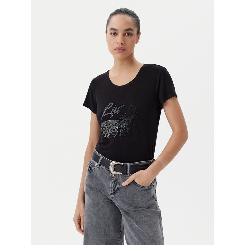 Liu Jo Beachwear T-Shirt VA5157 JS360 Schwarz Regular Fit