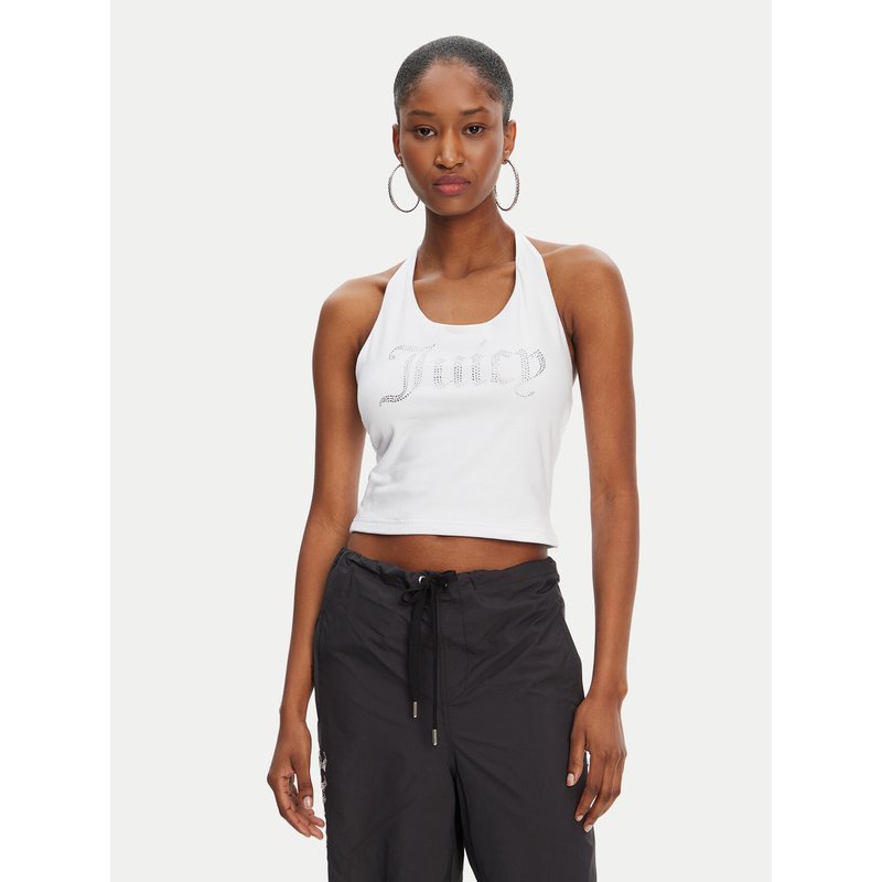 Juicy Couture Top Tied JCWCT125306 Weiß Slim Fit