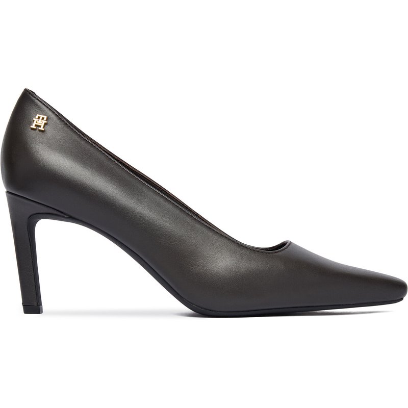 Pumps Tommy Hilfiger Th Logo Lth Pump Slanted Hl FW0FW09008 Schwarz