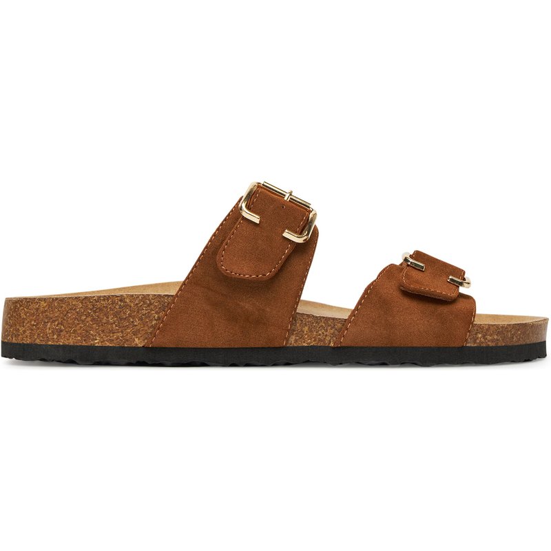 Pantoletten ONLY Shoes Onlmaxi-13 Pu Strap Buckle 15331392 Braun