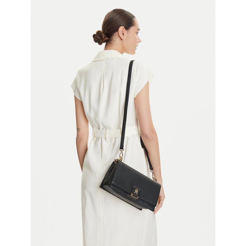 Handtasche Tommy Hilfiger Th Her Med Crossover AW0AW17216 Schwarz