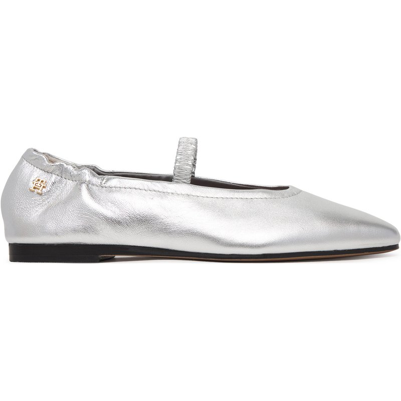 Ballerinas Tommy Hilfiger Silver Lth Ellastic Ballerina FW0FW09466 Silberfarben