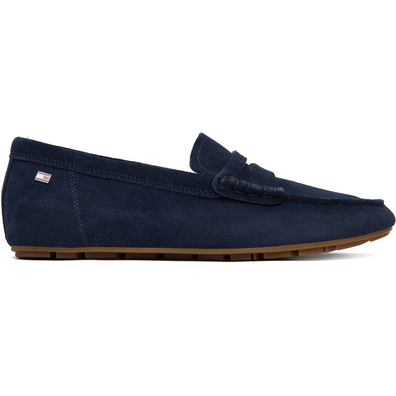 Mokassins Tommy Hilfiger Flag Soft Suede Driver Loafer FW0FW08558 Dunkelblau