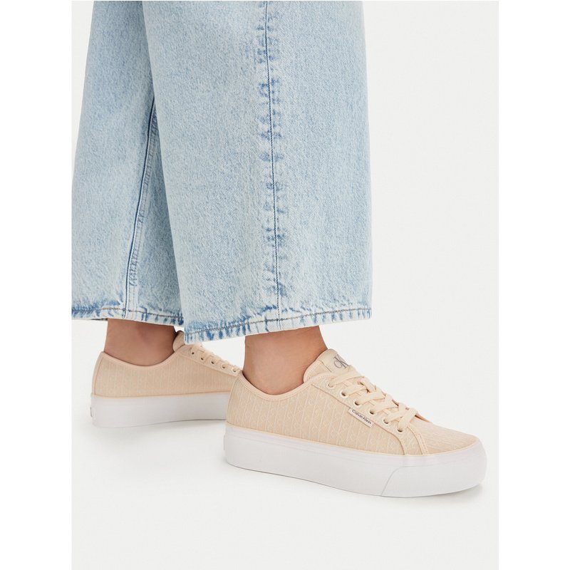Sneakers Calvin Klein Vulc Flatf Laceup Jaq Aop HW0HW03265 Hellgelb