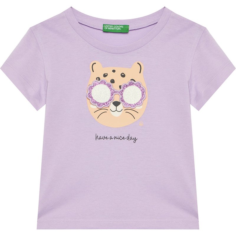 United Colors Of Benetton T-Shirt 3096G10J8 Violett Regular Fit