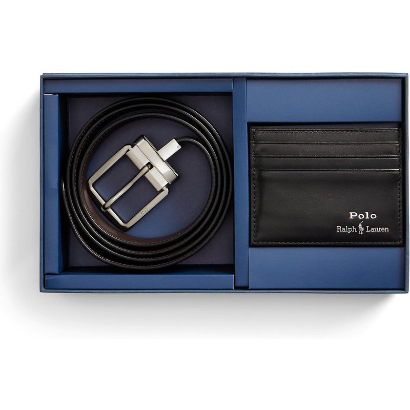 Kartenetui und Gürtel Set Polo Ralph Lauren 405880721001 Schwarz