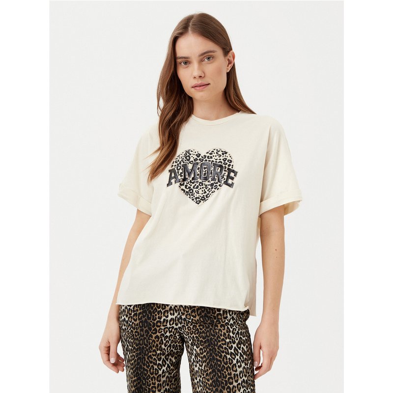 ONLY T-Shirt Lucy 15339887 Beige Loose Fit