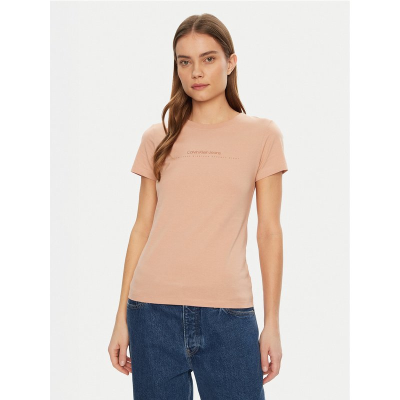 Calvin Klein Jeans T-Shirt Institutional Graphic J20J224990 Orange Slim Fit