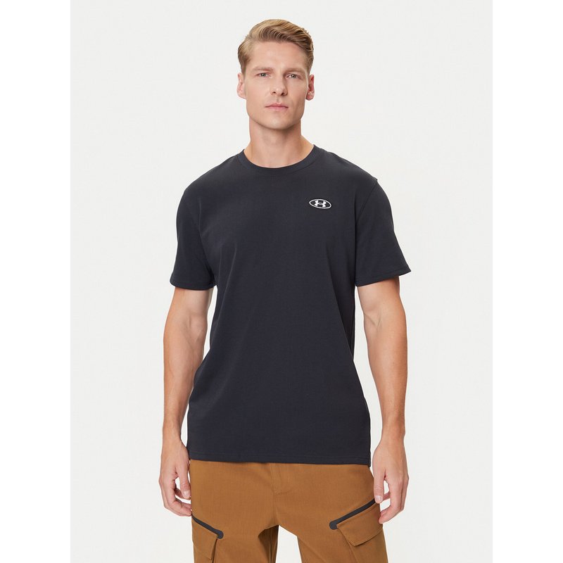 Under Armour T-Shirt Ua Hw Lc Patch Ss 1382902-001 Schwarz Loose Fit