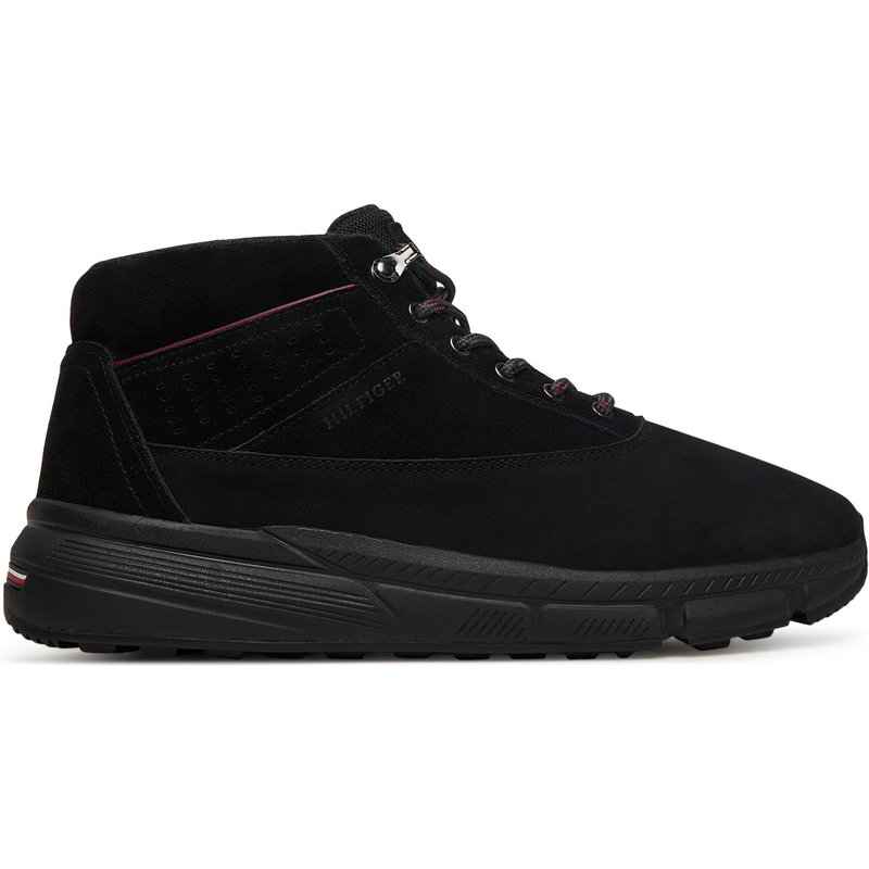 Schnürschuhe Tommy Hilfiger Hilfiger W Nbk Sde Hybrid Boot FM0FM05609 Schwarz