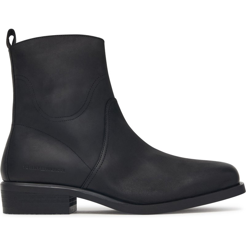 Stiefeletten Tommy Hilfiger Hilfiger Dressy Lth Biker Boot FM0FM06077 Schwarz