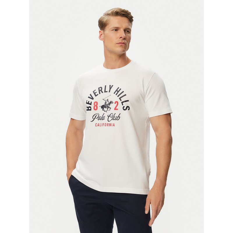 Beverly Hills Polo Club T-Shirt P-SS26M-TS1290 Weiß Regular Fit