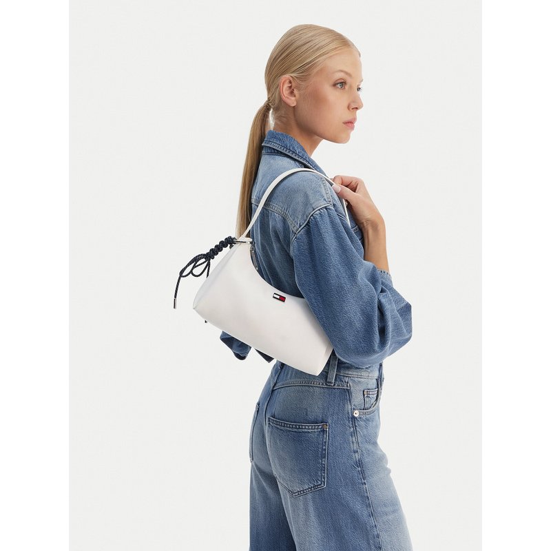 Handtasche Tommy Jeans Tjw City Charm Shoulder Bag AW0AW18458 Weiß