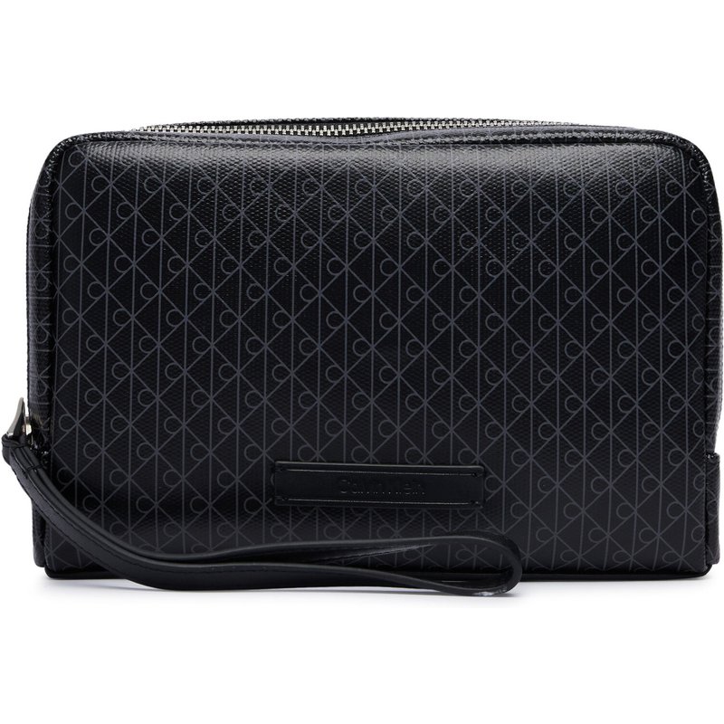 Kosmetiktasche Calvin Klein Emblem Aop Coated Pouch W/ Handl LV04D1240G Schwarz