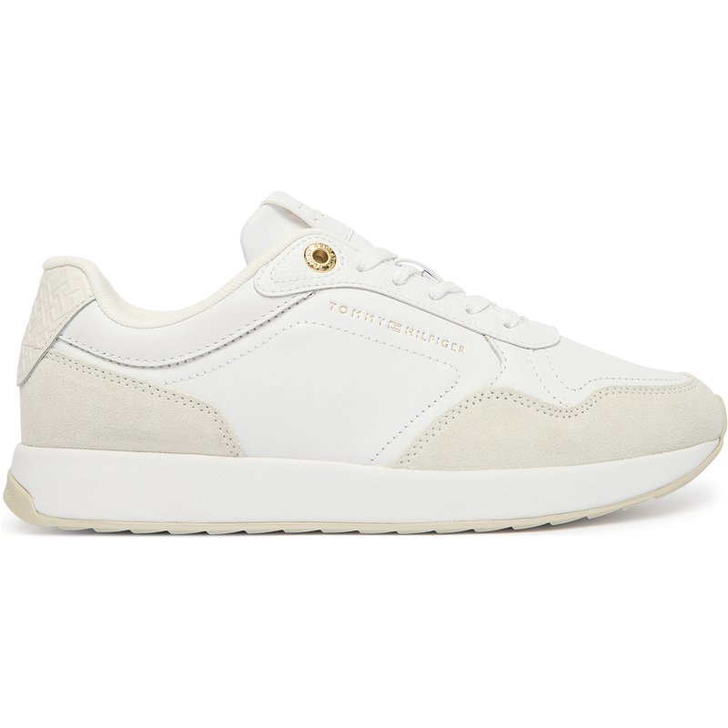 Sneakers Tommy Hilfiger Monogram Mix Material Runner FW0FW09267 Weiß
