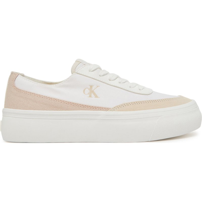 Sneakers Calvin Klein Jeans Vulc Flatform Low Cv Mix Mg YW0YW01770 Weiß