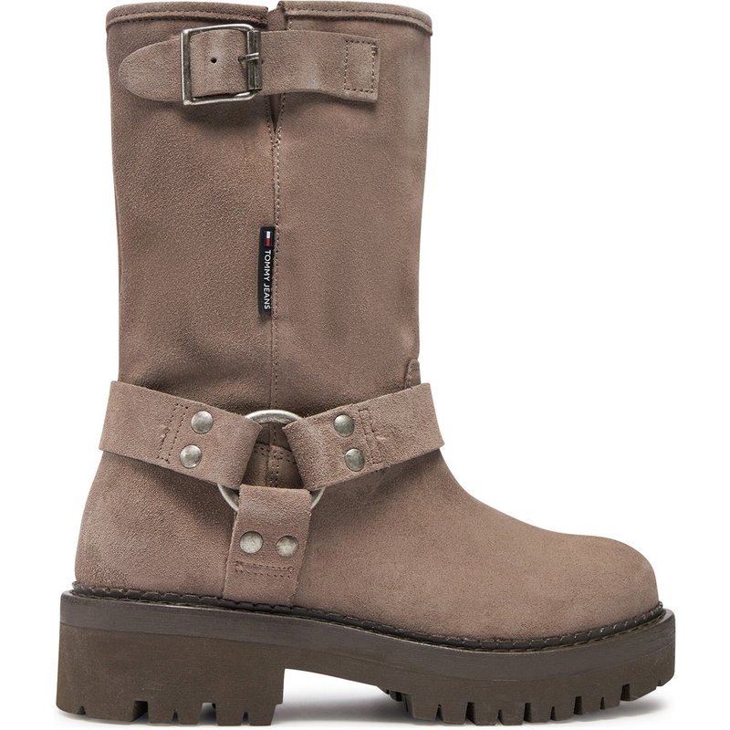 Stiefeletten Tommy Jeans Tjw Urban Biker Boot Suede EN0EN02729 Grau
