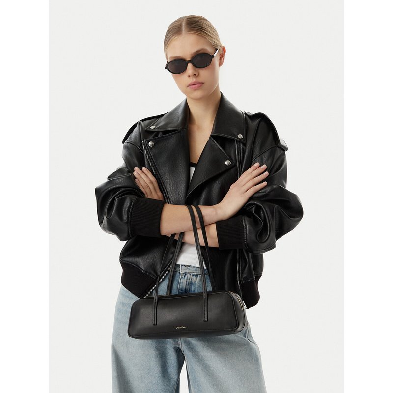 Handtasche Calvin Klein Foil Logo Bauletto LV04F3636G Schwarz