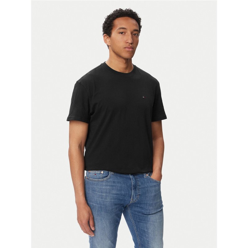 Tommy Jeans T-Shirt Tjm Reg Sflag Ss Tee Ext DM0DM22504 Schwarz Regular Fit