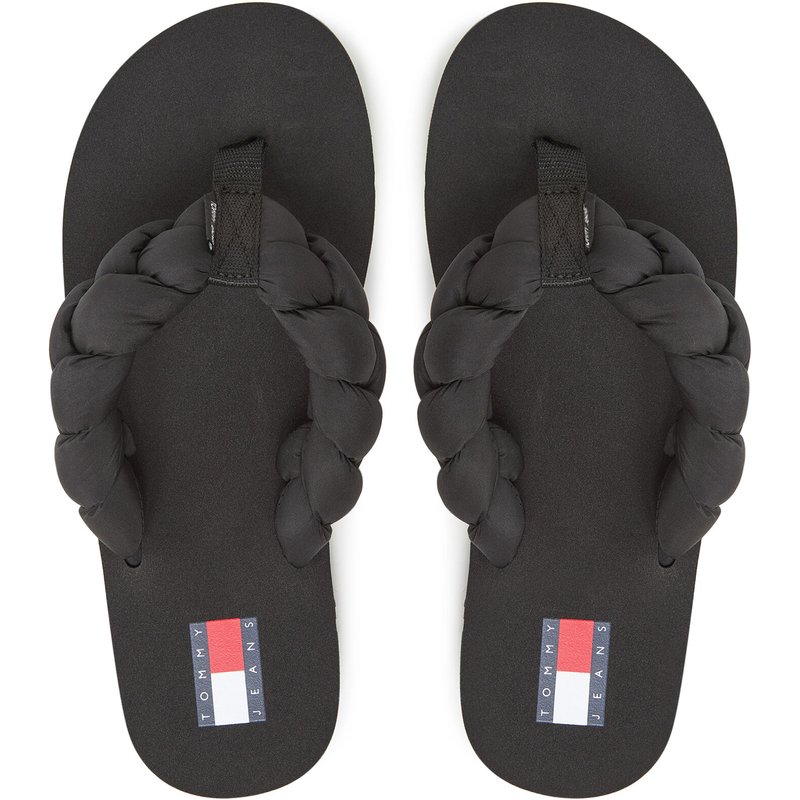 Zehentrenner Tommy Jeans Braided Thong Beach Sandal EN0EN02877 Schwarz