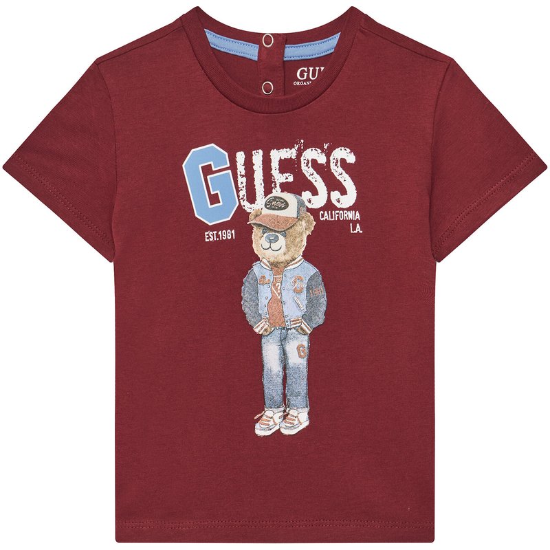 Guess T-Shirt N5YI22 K8HM4 Dunkelrot Regular Fit