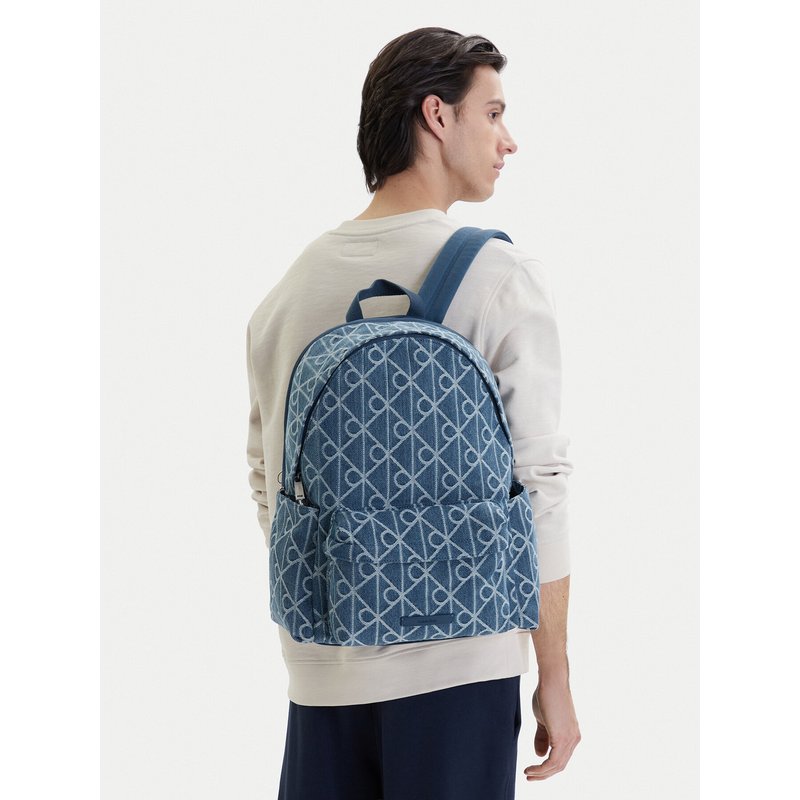 Rucksack Calvin Klein Emblem Aop Denim Round Backpack LV04D3429G Blau