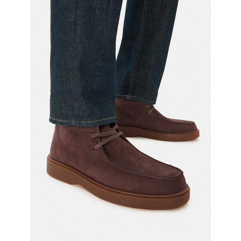 Schnürschuhe Calvin Klein Text Rubber Apron Boot Nu HM0HM02256 Braun