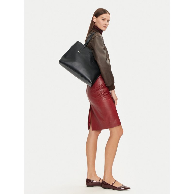 Handtasche Calvin Klein Ck Plaque Medium Shopper K60K612782 Schwarz