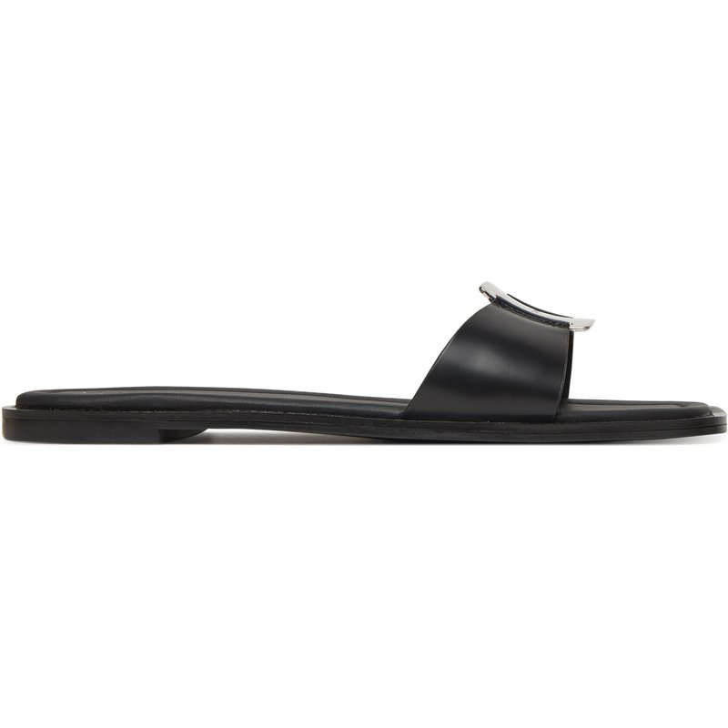Pantoletten Calvin Klein Flat Slide W/Ck Hw Big - Lth HW0HW02482 Schwarz